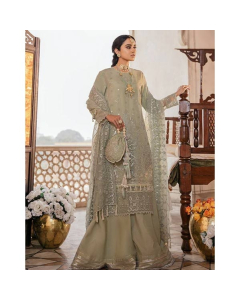 Salitex Seher Dastak Luxury Chiffon Unstitched 3 Piece Suit Green (HC-20)