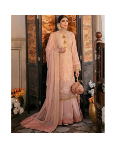 Salitex Gulab Dastak Luxury Chiffon Unstitched 3 Piece Suit Pink (HC-23)