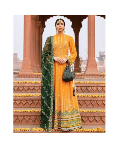 Salitex Suraj Mukhi Dastak Luxury Chiffon Unstitched 3 Piece Suit Yellow (HC-26)