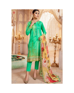 Jahanara Coral Mid Summer '22 Unstitched 3 Piece Suit Spring Green (CJ9-12)