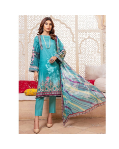 Jahanara Coral Mid Summer '22 Unstitched 3 Piece Suit Teal Green (CJ9-03)
