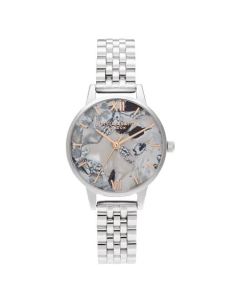 Olivia Burton Abstract Florals Women's Watch Silver (OB16VM38)