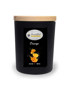 Aromaflick Orange Soy Glass Candle - Black