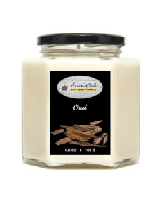 Aromaflick Oud Hexagonal Jar Soy Candle