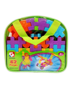 Planet X Colorful Waffle Blocks Bag - 62 pcs (PX-10370)