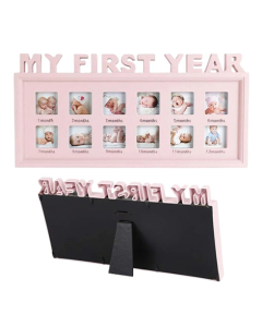 Planet X My First Year Baby Wooden Pictures Frame - Pink (PX-11960)