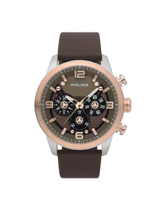 Police Bevilles Key Men's Watch Brown (15415JSTR/12)