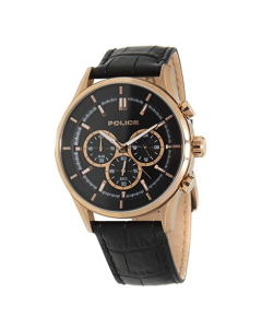 Police Leather Strap Men's Watch Black (15001JSR/02)