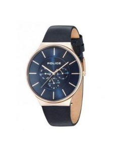 Police Leather Strap Watch For Men Dark Blue (15044JS/03)