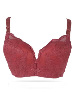 Purple Bag Double Padded Lace Wired less Pushup Bra Maroon (0061)