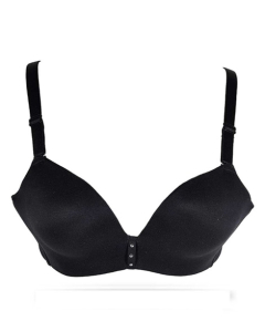 Purple Bag Soft Padded Wireless Pushup Bra Black (0035)
