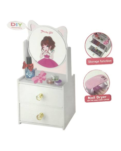 Planet X 21 Pieces DIY Wooden Dressing Table Set For Kid's (PX-11073)