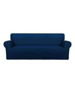 Rainbow Linen Jersey Sofa Cover 6 Seater Navy Blue