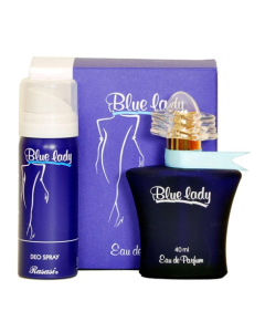 Rasasi Blue Lady Eau De Parfum For Women 40ml with Free Deodorant Spray