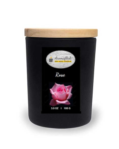 Aromaflick Rose Soy Glass Candle - Black