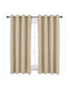 Sajid Zaib Velvet Jacquard Curtains 2 Pcs Biege