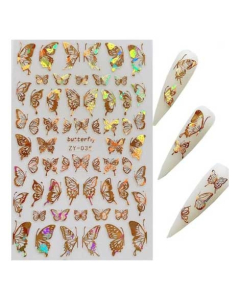Scenic Accessories Holographic Butterfly Nail Stickers - 1 Sheet