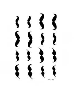 Scenic Accessories Mustache Waterproof Tattoos Sticker Black