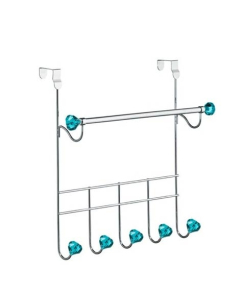 Premier Home Over Door Diamantes 5 Hooks Hanger - Teal (509712)