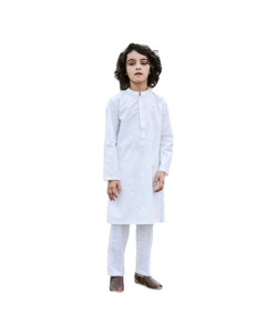 RG shop Exclusiver Kurta &amp; Pajama 2pec Suit For Kids.-White-1-2 Year