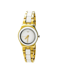 Swatch Yellow Pearl Women's Watch Two Tone (YLG122G)