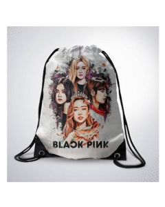 Traverse Black Pink Digital Printed Drawstring Bag (T572DRSTR)
