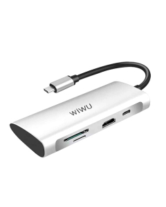 WIWU Alpha 7 In 1 USB-C Hub Gray (Alpha 731HP)