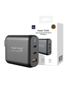 Wiwu Power Turbo Dual PD+QC 3.0 Wall Charger 65W (PT-6532GaN)