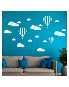 Zain Sticker Wall White Clouds Air Balloons Sticker