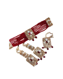 ZamZam Chokker Set For Women-Maroon