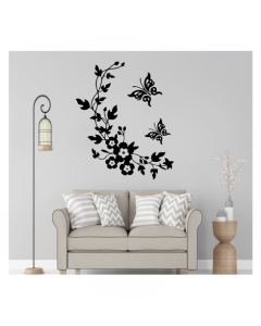Zecor Gallery Flower & Flying Butterfly Wall Art